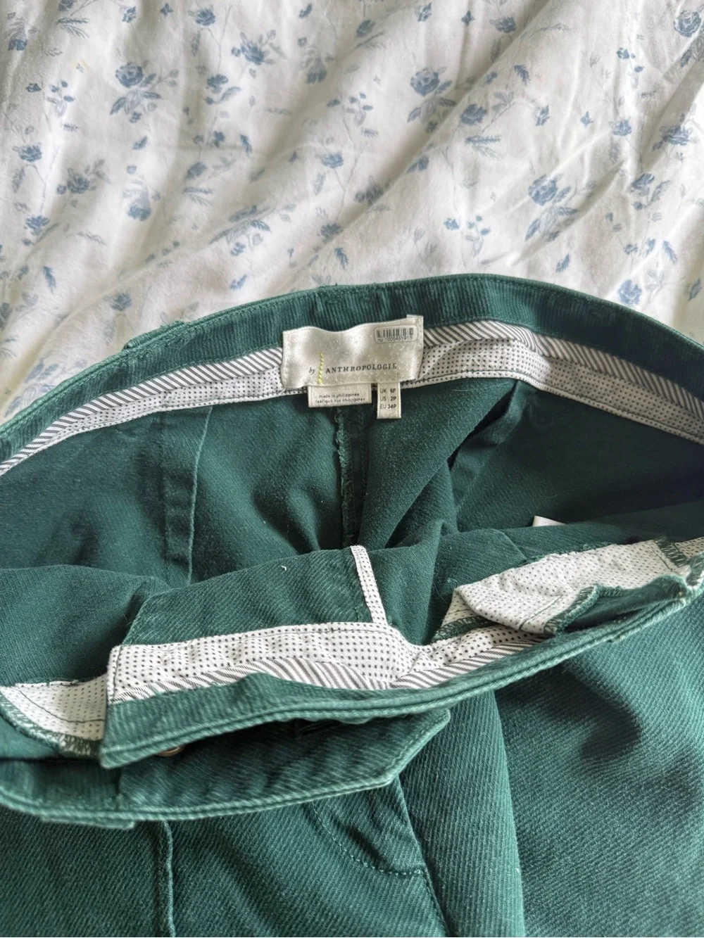 Anthropologie Dark Green Chino Pants